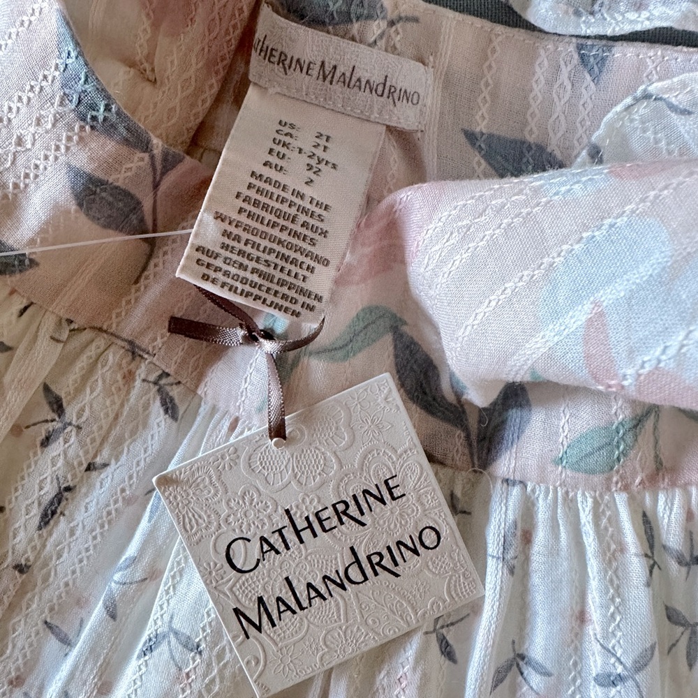 NWT Catherine Malandrino Pink and Cream Patterned Little Girl  Dress